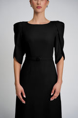 Rochie de cocktail cu maneci scurte, confectionata din stretch-crepe Consuelo CA133