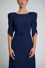 Rochie de cocktail cu maneci scurte, confectionata din stretch-crepe Consuelo CA133