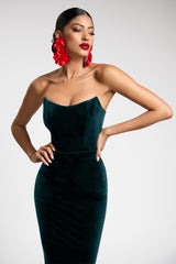 Rochie de seara lunga tip sirena confectionata din catifea Alejandra CA121