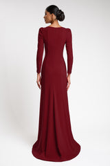 Rochie de seara cu maneci lungi, confectionata din stretch-crepe Teresa CA144