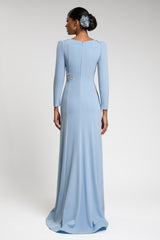 Rochie de seara cu maneci lungi, confectionata din stretch-crepe Paola CA129