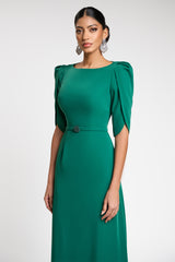 Rochie de cocktail cu maneci scurte, confectionata din stretch-crepe Consuelo CA133