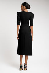 Rochie de cocktail cu maneci scurte, confectionata din stretch-crepe Consuelo CA133