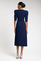 Rochie de cocktail cu maneci scurte, confectionata din stretch-crepe Consuelo CA133