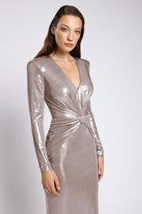 Rochie de cocktail din lycra metalic Vega CA180