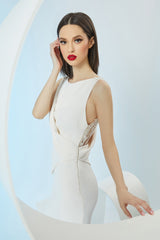 Rochie lunga de seara din stretch-crepe CA1240