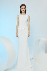 Rochie lunga de seara din stretch-crepe CA1240