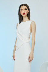 Rochie lunga de seara din stretch-crepe CA1240