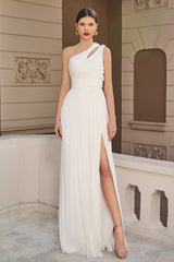 Rochie lunga realizata din tul din matase pura cu dantela Chantilly franceza CA1343