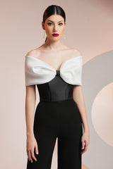 Salopeta din stretch-crepe și tafta elastica italiana CA1394