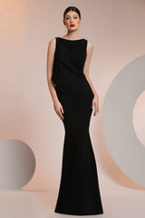 Rochie de seara din stretch-crepe si dantela Chantilly CA1398