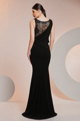 Rochie de seara din stretch-crepe si dantela Chantilly CA1398
