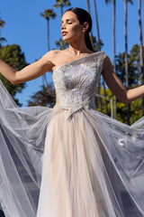 Rochie de seara din tul si broderie cu aplicatii CA1420