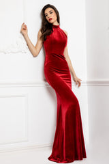 Rochie lunga de seara din catifea CA1084