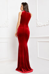 Rochie lunga de seara din catifea CA1084