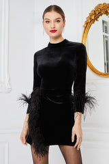 Rochie de cocktail realizata din catifea CA1223